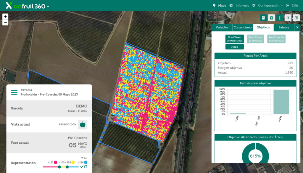 Technological application in fruit growing